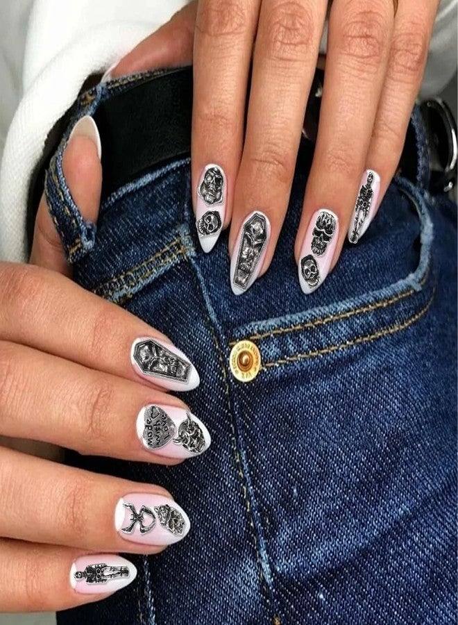 KYLELOVE Nail Gems and Charms Y2K 90 PCS Skull Nail Charm 3D Spider Heart Shape Charms for Nails Craft DIY Art Gem Nails Supplies Decorations - Image 5